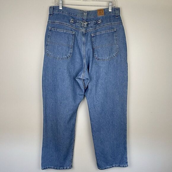 Vintage Lee Riders Riveted Buckle Back Denim Jeans Women 16P 32x29 Grunge Y2K - Picture 2 of 11